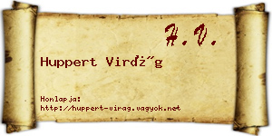Huppert Virág névjegykártya